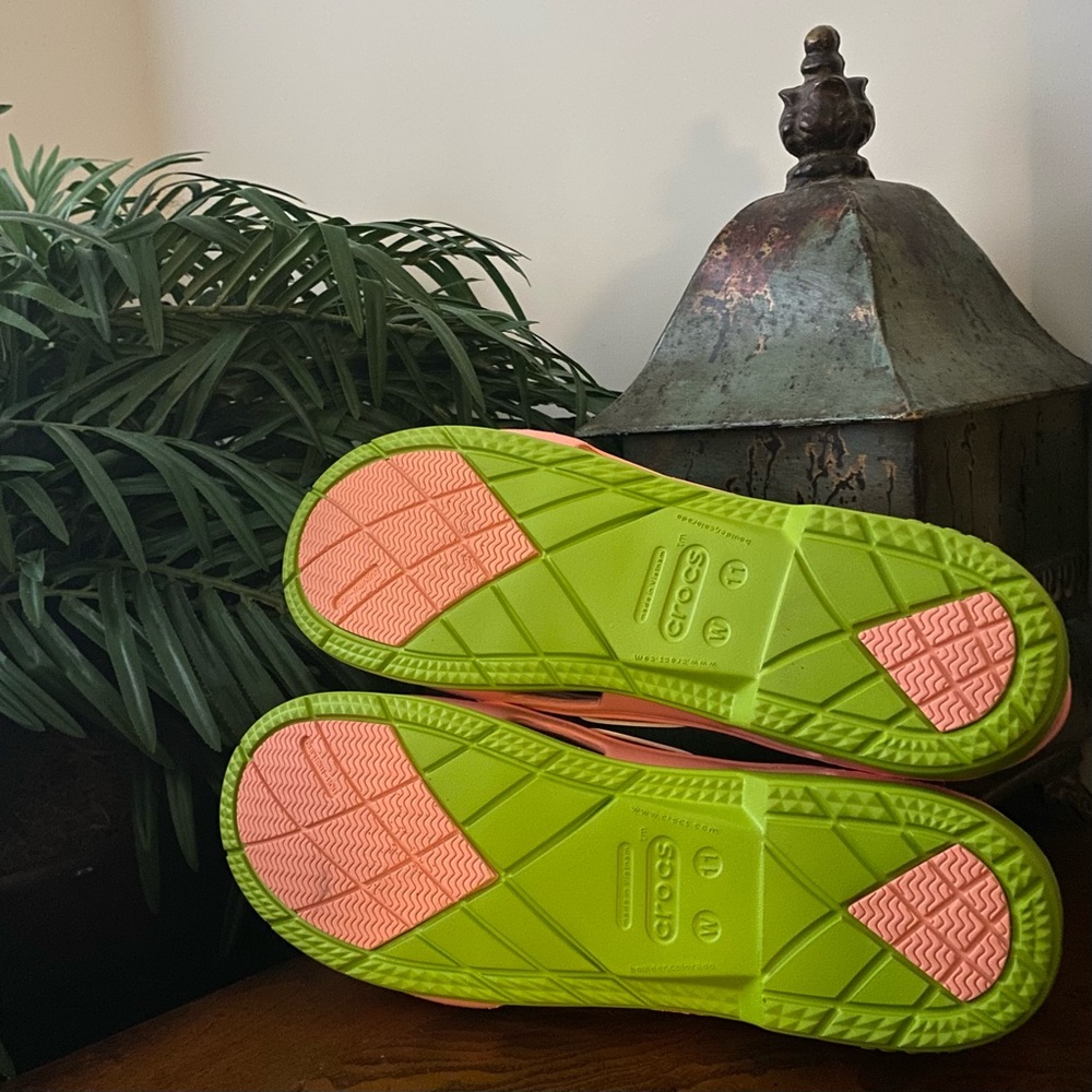 Crocs Beach Line Melon and Volt Boat Shoes - Picture 5 of 9